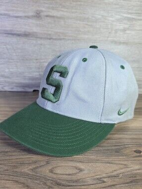 Nike Michigan State Spartans Adjustable Hat Vintage 90s Green Gray OS Unisex